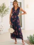 ANRABESS Women's Floral V Neck Maxi Dress