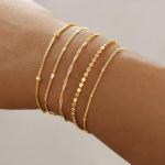 14K Gold Plated Stackable Charm Bracelets Set