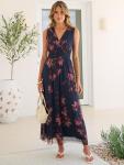 ANRABESS Women's Floral V Neck Maxi Dress