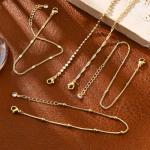 14K Gold Plated Stackable Charm Bracelets Set