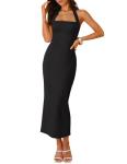 ZESICA Women's Halter Neck Midi Dress in Black