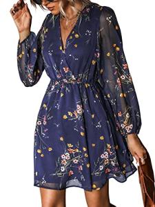 CUPSHE Women's Floral Chiffon A-Line Mini Dress