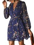 CUPSHE Women's Floral Chiffon A-Line Mini Dress
