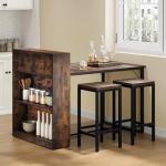 YITAHOME Industrial Dining Table with Storage Shelves