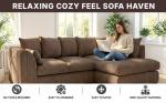 Gamzo Soft Jumbo Cord Corner Sofa, Charcoal Grey