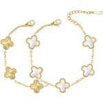 18K Gold Four Leaf Clover Bracelet for Women