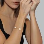 18K Gold Four Leaf Clover Bracelet for Women