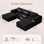 Vesgantti Oversized U-Shaped Modular Sofa with Ottomans