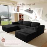 Vesgantti Oversized U-Shaped Modular Sofa with Ottomans
