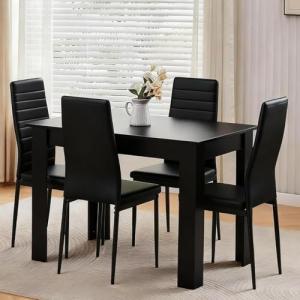 Compact 4-Seater Dining Table and Chairs Set
