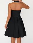 Women's Black Halter Neck Mini Dress 2026