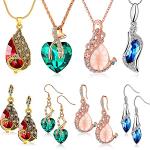 MTLEE 4-Piece Peacock Jewelry Set for Women
