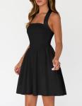 Women's Black Halter Neck Mini Dress 2026