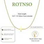 Dainty 14K Gold Plated Cross Necklace for Women