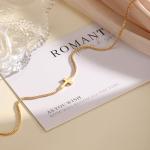 Dainty 14K Gold Plated Cross Necklace for Women