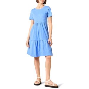 Amazon Essentials Women's Blue Tiered Dress, Large