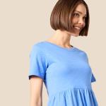 Amazon Essentials Women's Blue Tiered Dress, Large