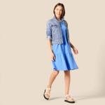 Amazon Essentials Women's Blue Tiered Dress, Large