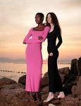 PUMIEY Women's Jet Black Long Sleeve Maxi Dress