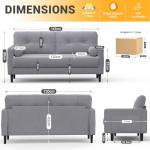 Aotumm Ciort Modern 2 Seater Sofa with Storage