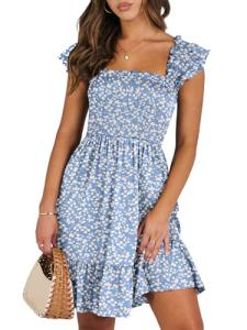 ANRABESS Summer Sleeveless Square Neck Sundress