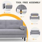 Aotumm Ciort Modern 2 Seater Sofa with Storage