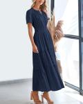 BTFBM Women's Lightweight Summer Maxi Dress with Pockets