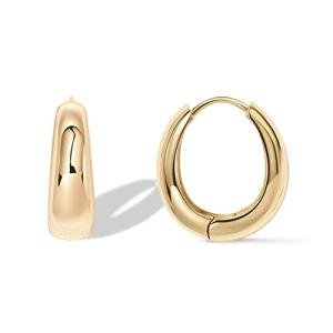 PAVOI Thick Gold Plated Chunky Hoop Earrings