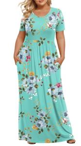 Plus Size Maxi Dress for Curvy Women – Mint Green