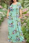 Plus Size Maxi Dress for Curvy Women – Mint Green