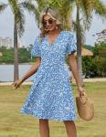 Floral Ruffle Sleeve Midi Dress for Women