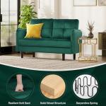 Green Velvet 2 Seater Sofa with Cushions