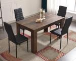 Rustic Wooden Dining Table, 4 Seater, 120x80cm