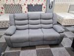 Grey 3+2 Seater Reclining Sofa with Cup Holders