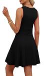 Summer Casual Black Sleeveless Fit and Flare Dress