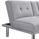 Yaheetech Click Clack Sofa Bed with Cup Holders