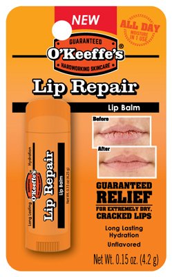 O'Keeffe's Unscented Lip Repair Lip Balm for Dry, Cracked Lips, Stick