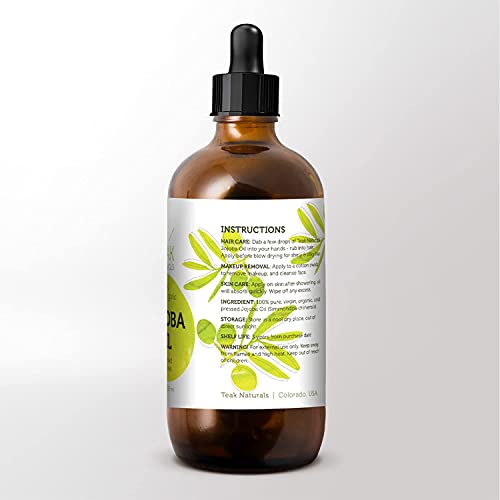 Teak Naturals 100 Percent Organic Teak Naturals Jojoba Oil, 4 oz