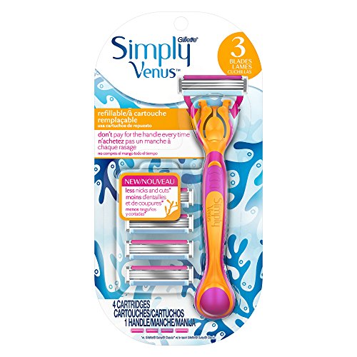 Gillette Venus Refillable Disposable Razor with 4 Razor Refills, 1 count
