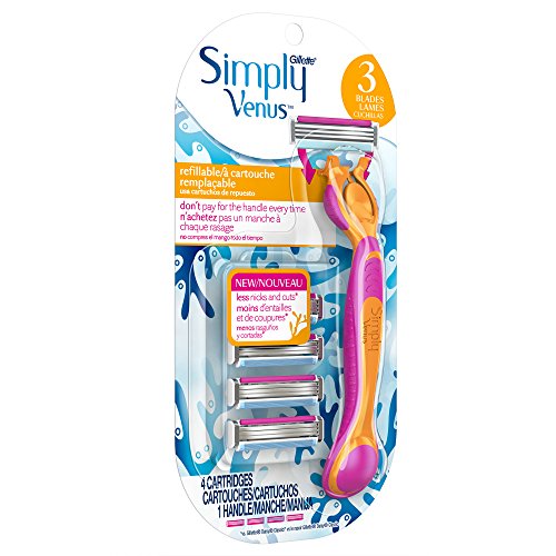 Gillette Venus Refillable Disposable Razor with 4 Razor Refills, 1 count