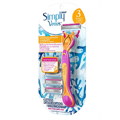 Gillette Venus Refillable Disposable Razor with 4 Razor Refills, 1 count