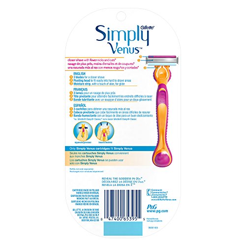 Gillette Venus Refillable Disposable Razor with 4 Razor Refills, 1 count