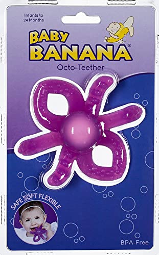 Baby Banana - Octopus Teething Toy Toothbrush, Training Teether Tooth Brush for Infant, Baby, and Toddler
