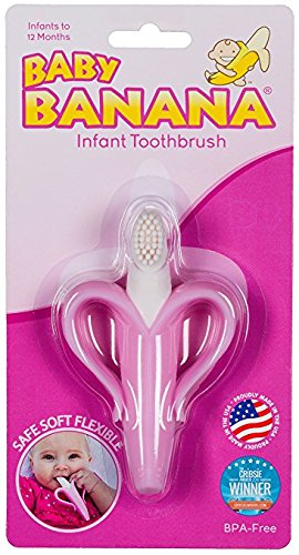 Pink Banana Toothbrush for Infants, Babies, Toddlers