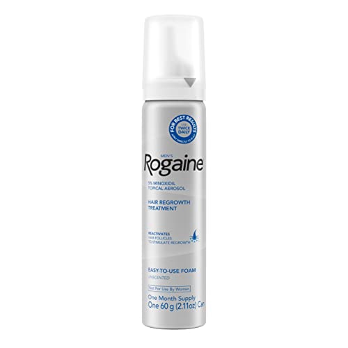 Men's Rogaine 5% Minoxidil Foam for Hair Loss and Hair Regrowth, Topical Treatment for Thinning Hair, 1-Month Supply