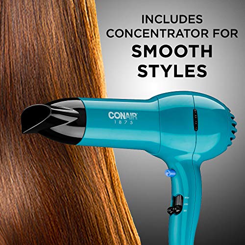 Conair 1875 Watt Full Size Pro Hair Dryer with Ionic Conditioning, Teal (Amazon Exclusive)