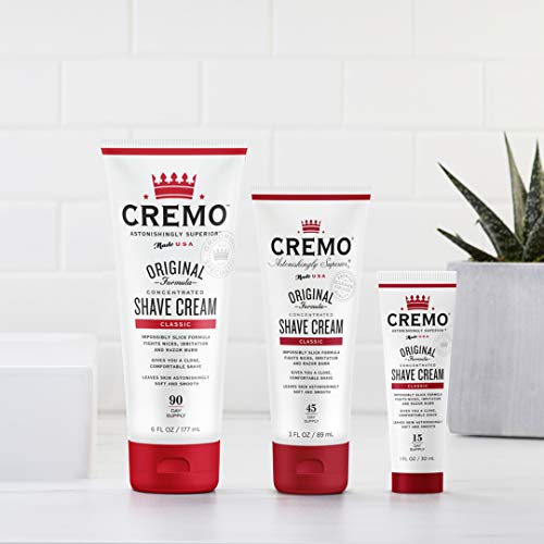 Cremo Barber Grade Original Shave Cream, Astonishingly Superior Ultra-Slick Shaving Cream Fights Nicks, Cuts and Razor Burn, 3 Oz 6 pack