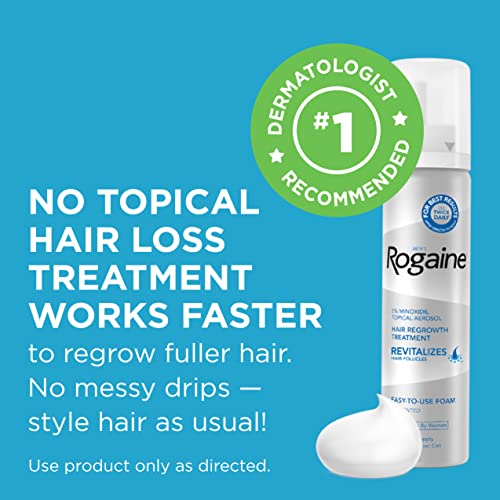 Men's Rogaine 5% Minoxidil Foam for Hair Loss and Hair Regrowth, Topical Treatment for Thinning Hair, 3-Month Supply, 2.11 Ounce (Pack of 3)