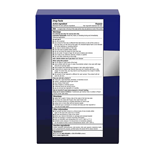 Men's Rogaine 5% Minoxidil Foam for Hair Loss and Hair Regrowth, Topical Treatment for Thinning Hair, 3-Month Supply, 2.11 Ounce (Pack of 3)