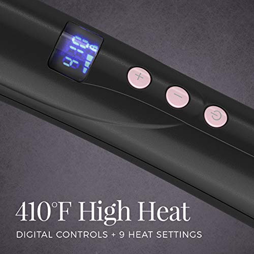 REMINGTON Pro Pearl Ceramic Conical Curling Wand, Digital Controls + 10 Heat Settings, Black/Pink, CI95AC4